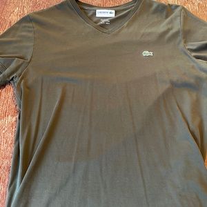 Lacoste 100% Pima cotton short sleeve v neck